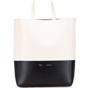 Celine Two-Tone Leather Vertical Cabas Tote Bag